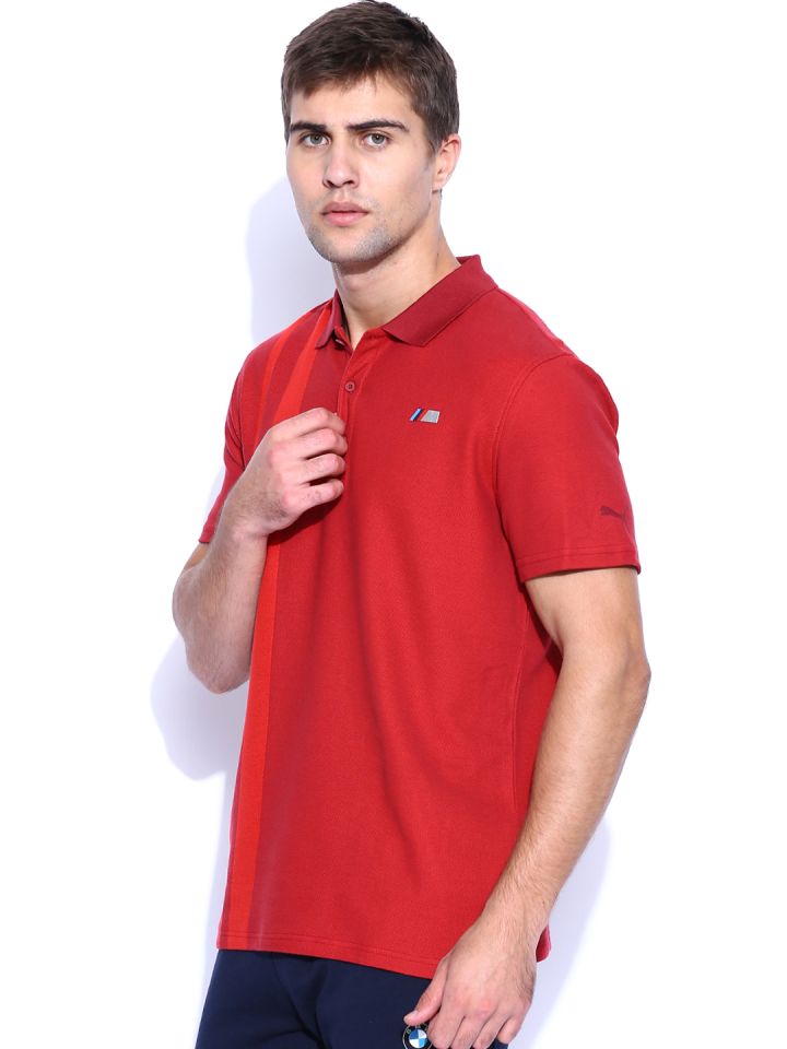 PUMA Motorsport Maroon BMW Polo Pure Cotton Motorsport T shirt