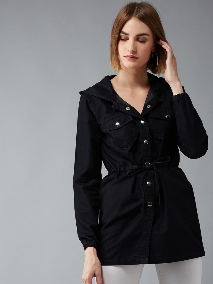 Longline black clearance denim jacket womens