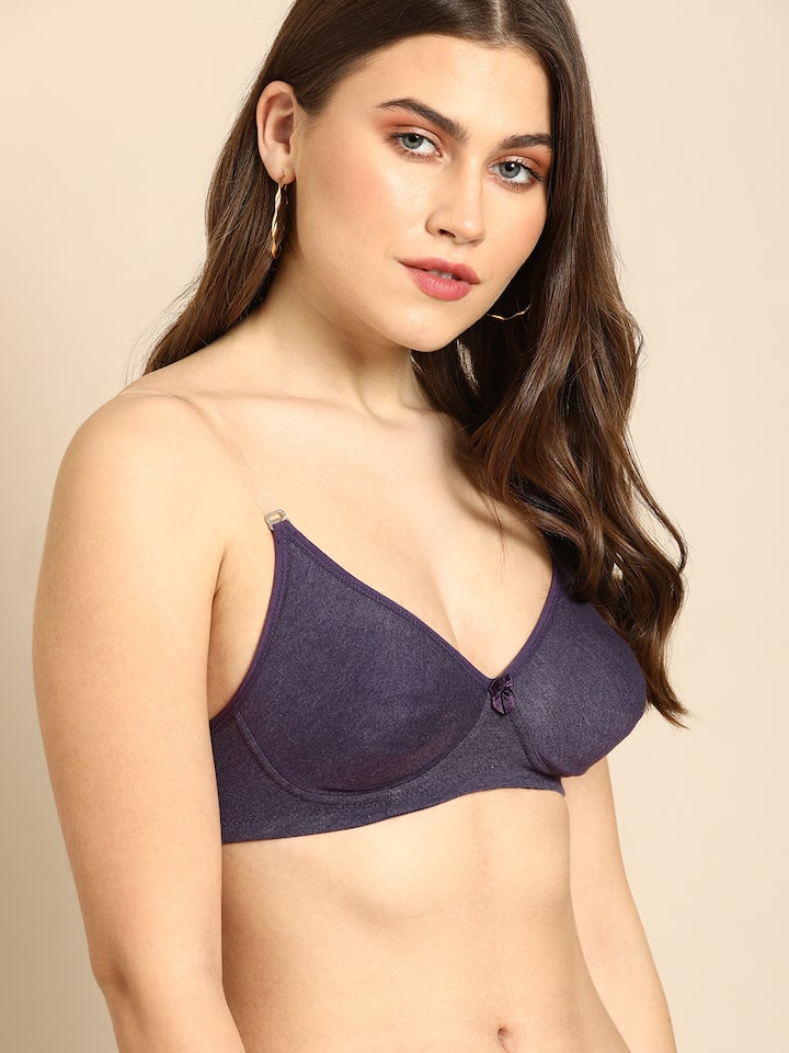Buy DressBerry DressBerry Teal Blue & White Colourblocked Non-Wired Non  Padded Everyday Bra PM-SC-DT-06 at Redfynd