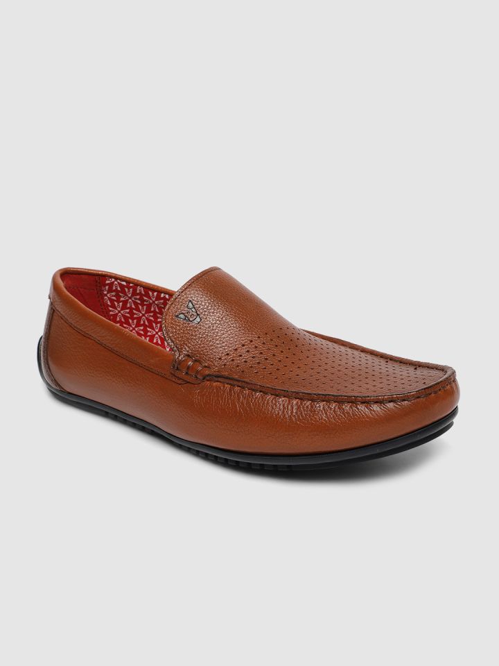 Buy V8 By Ruosh Men Brown Leather Loafers Casual Shoes for
