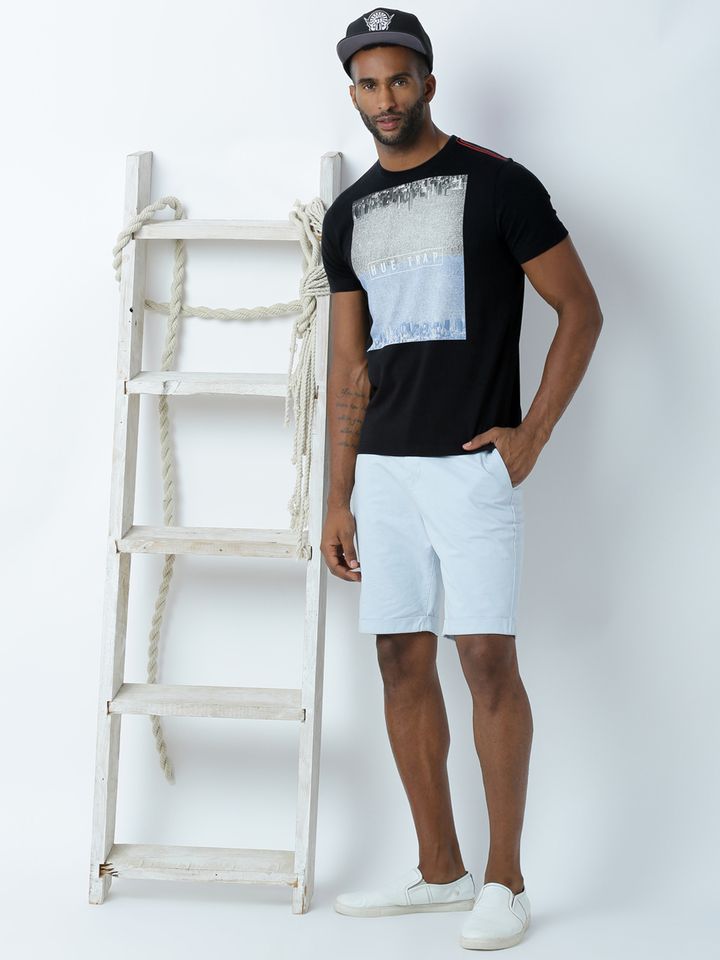 Buy Huetrap Men Black Printed Round 