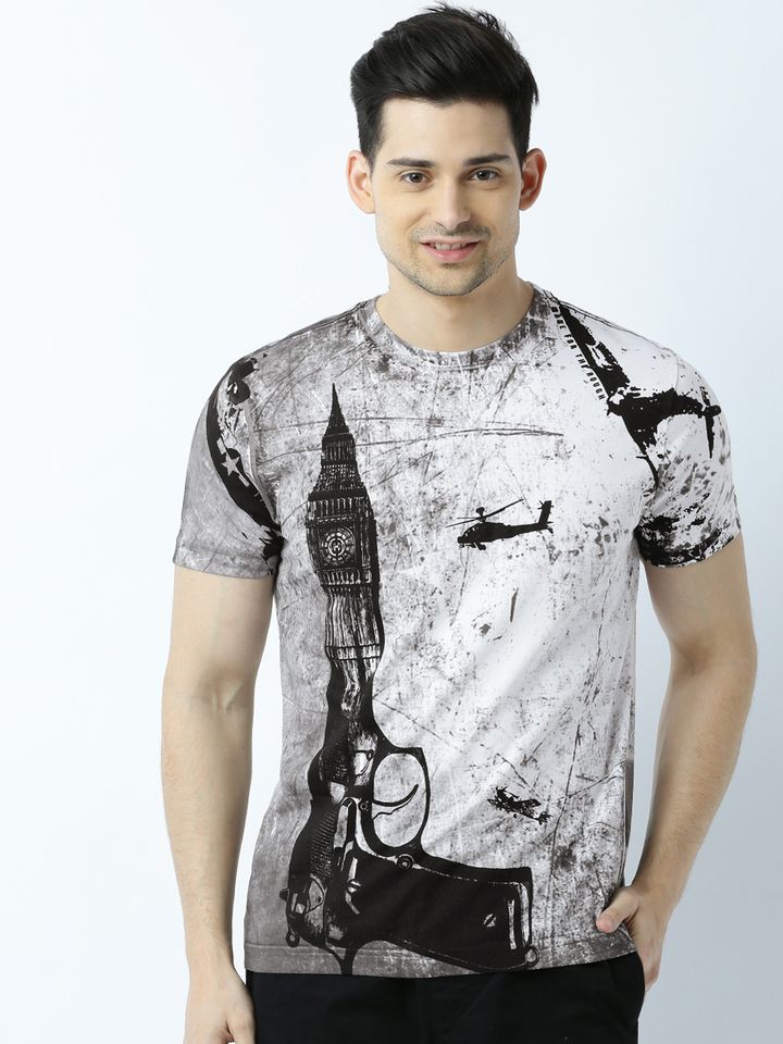 Buy Huetrap Men White Graphic Printed 