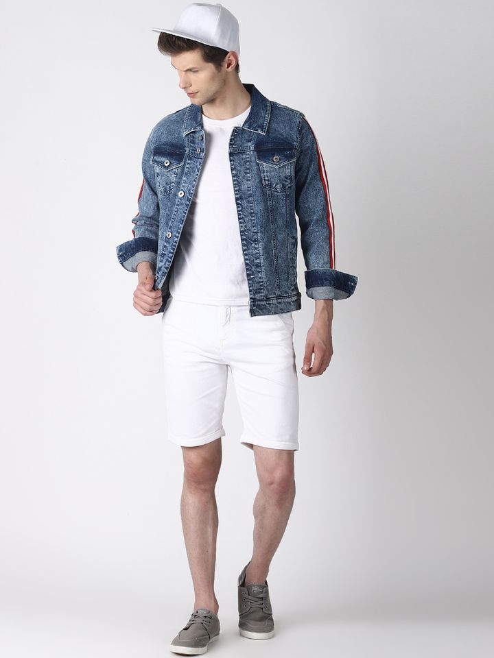 Buy Blue Saint Men Blue Solid Denim 