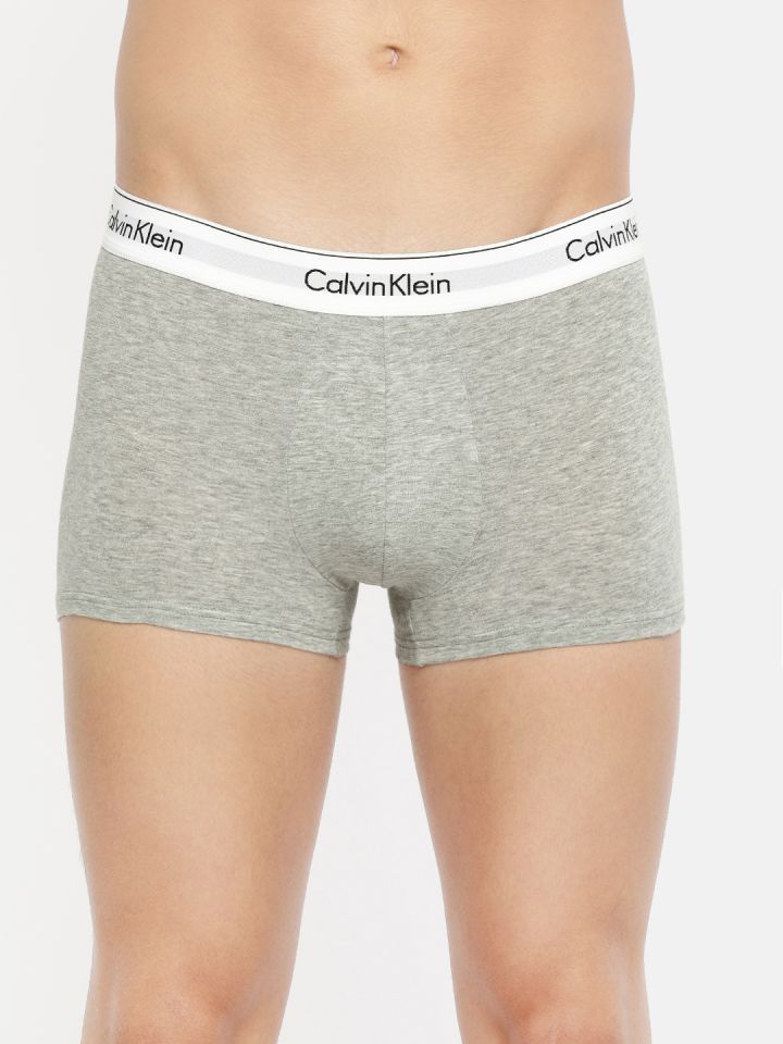 Calvin Klein Underwear Men Grey Melange Solid Low Rise Trunk NB1891080