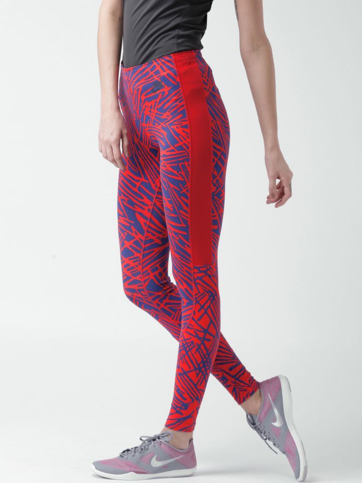 Nike Red Blue Printed LEG A SEE AOP NSW Tights