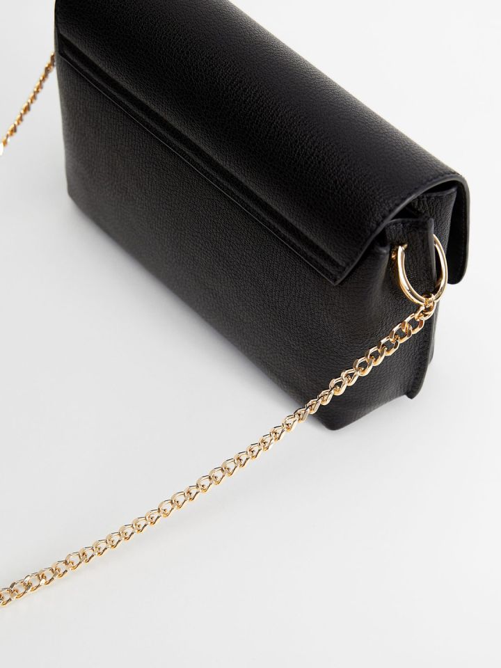 Mango black solid sling bag sales