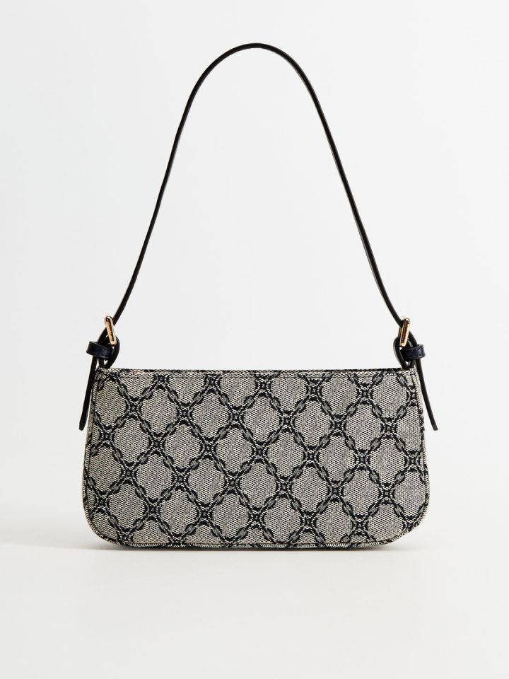 Mango jacquard printed baguette bag sales