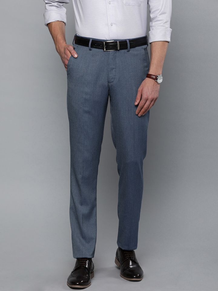 Louis Philippe Blue Pants Steven Style Size 32 Mens Blue Trousers Cotton  Trouser
