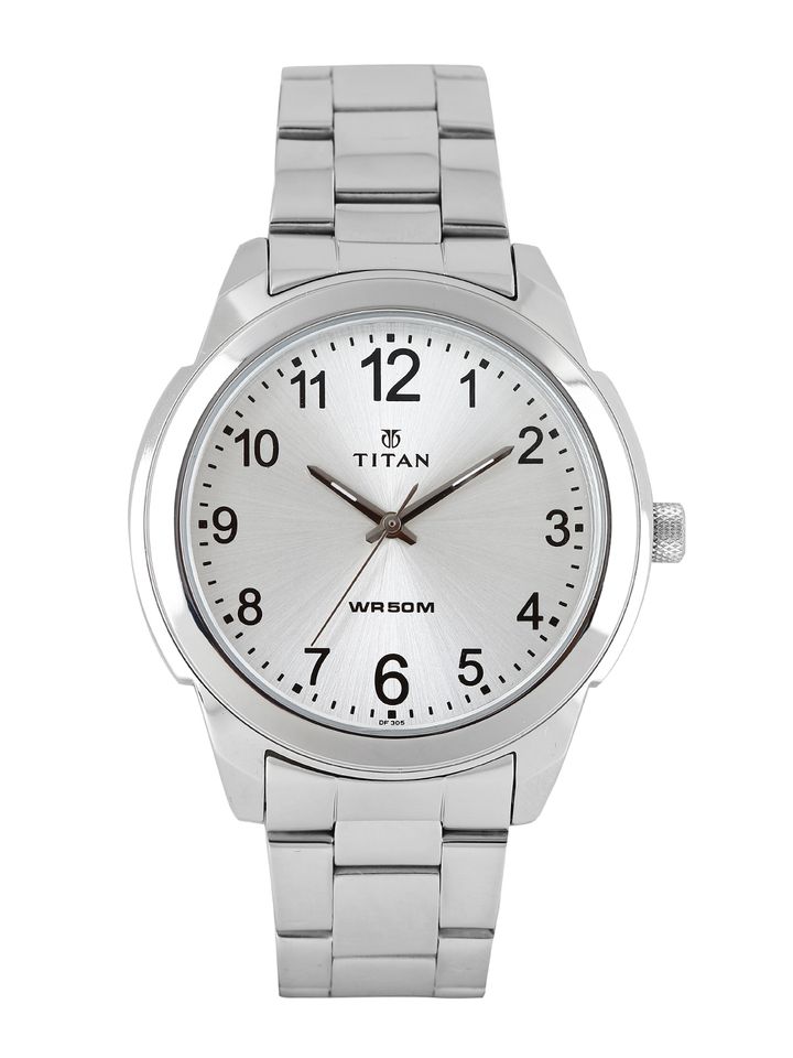 titan silver watch
