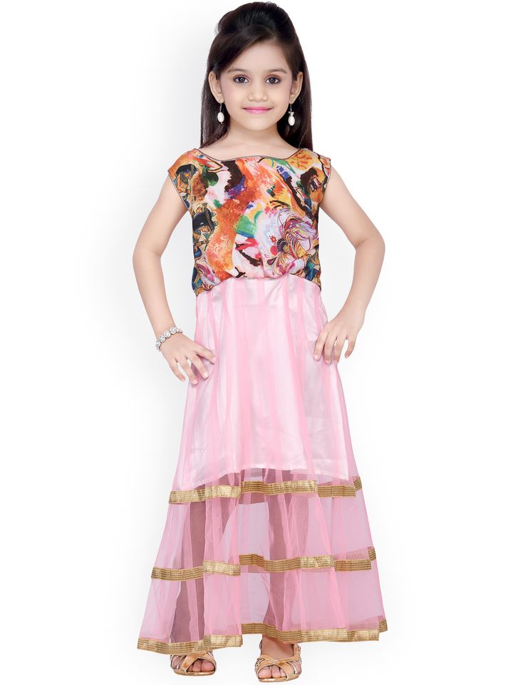 girls pink maxi dress
