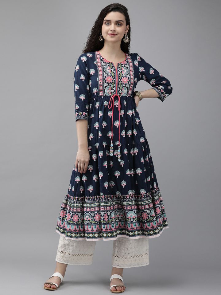 Buy Rain Rainbow Women Printed Anarkali Kurta Kurtas for Women