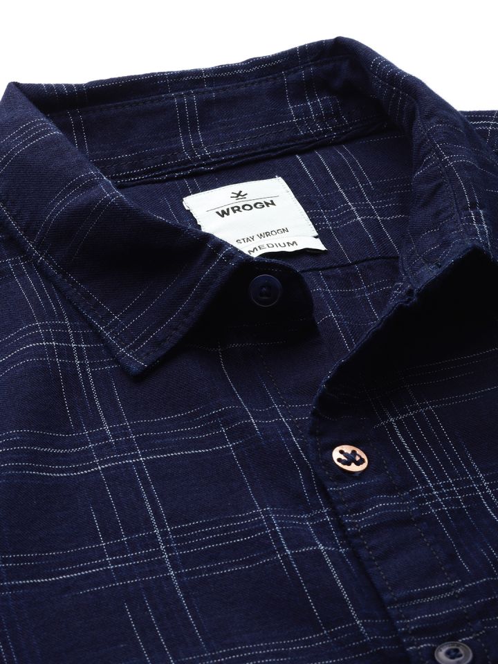 Wrogn check outlet shirts