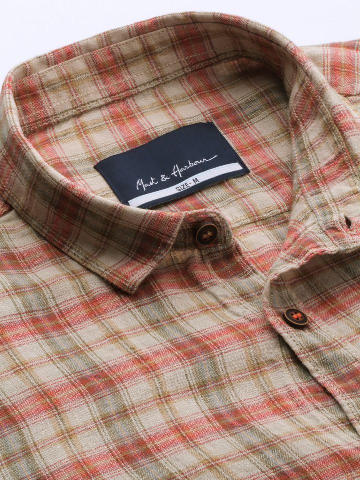 MR P. Checked Linen Shirt for Men