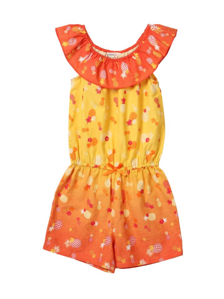 girls orange jumpsuit