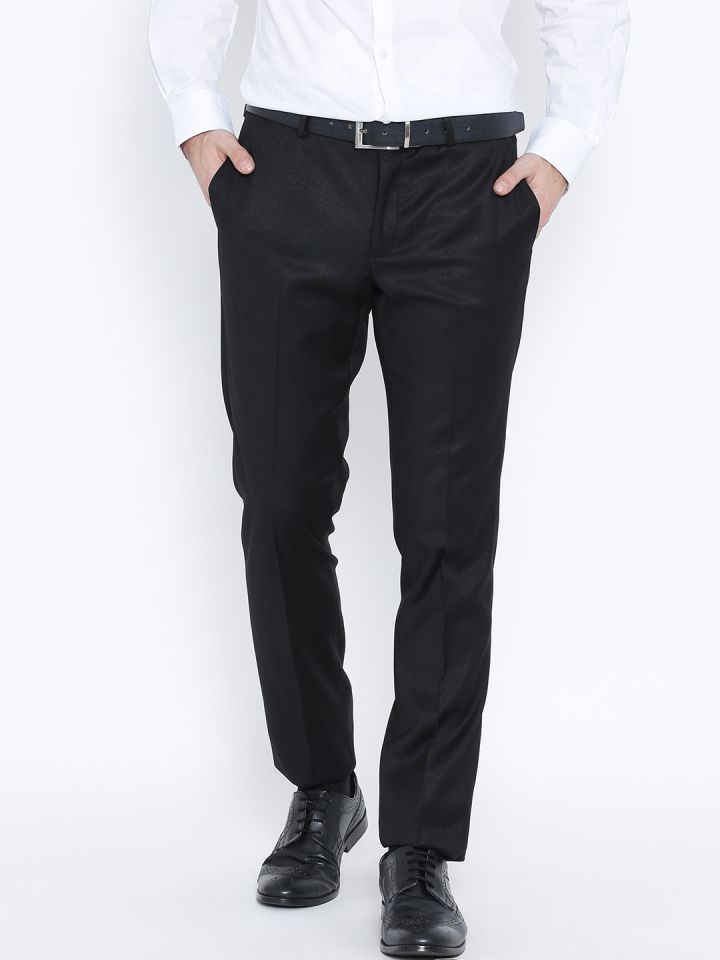 Grey 63 Polyester 35 Viscose 2 Lycra Blackberrys Formal Slim Fit Trousers