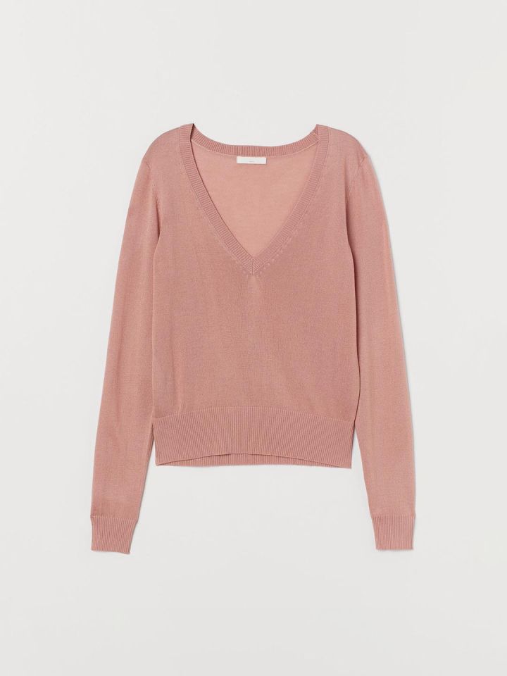Buy H M Women Pink Solid V Neck Jumper Sweaters for Women