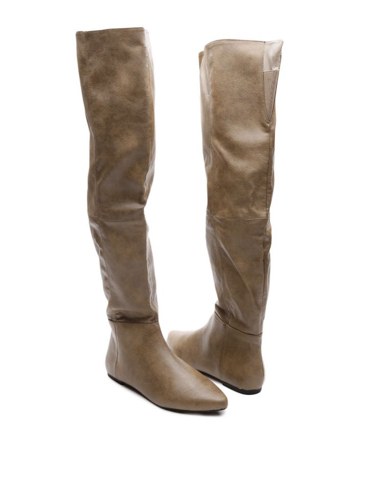 Buy Qupid Women Light Brown Knee High Boots Boots for Women