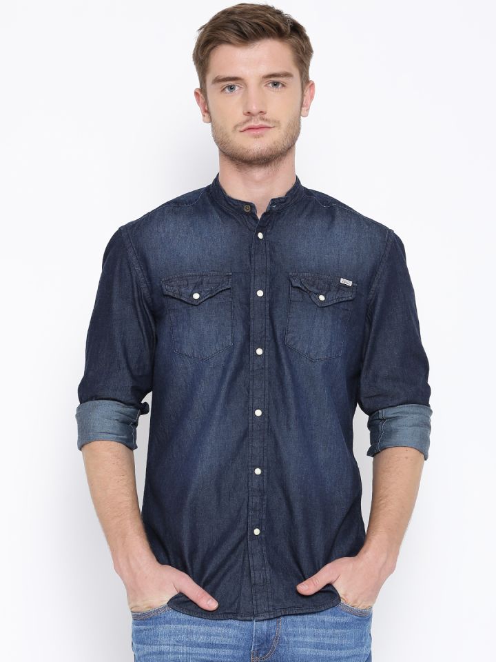 myntra denim shirts