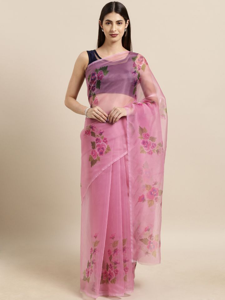 Myntra organza sarees discount