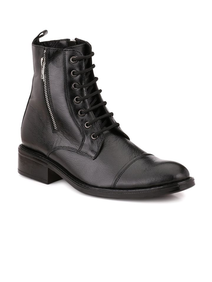 Mactree men's black leather boots clearance
