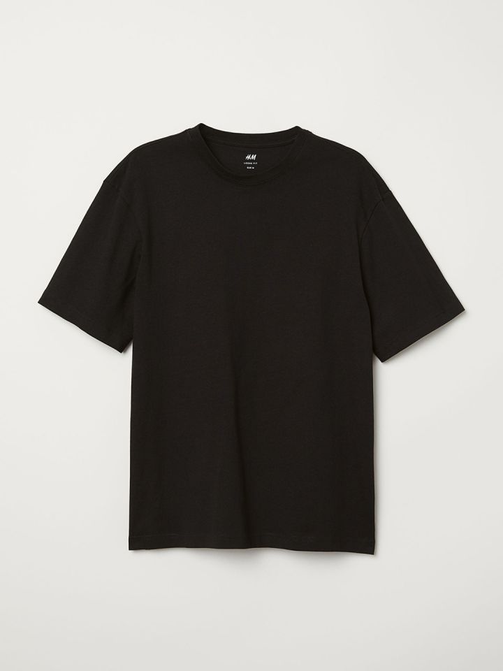 Buy H M Men Black Sustainable T Shirt Relaxed Fit Lounge Tshirts