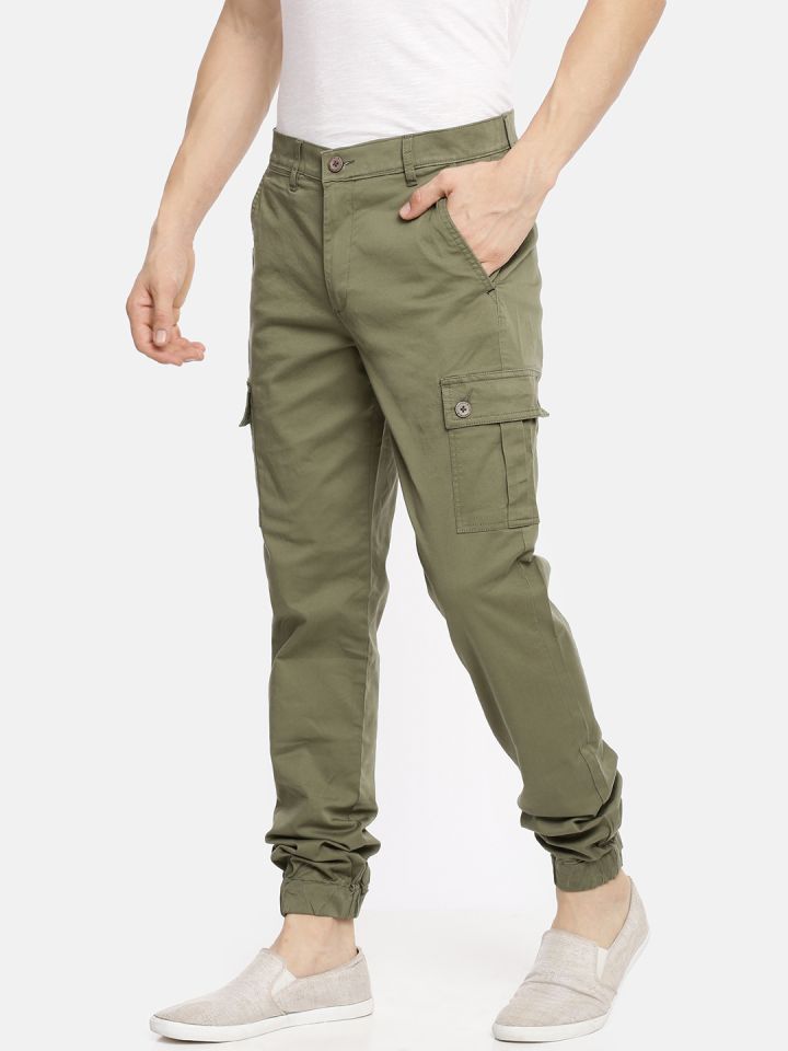 Buy Olive Green Trousers & Pants for Men by The Indian Garage Co Online