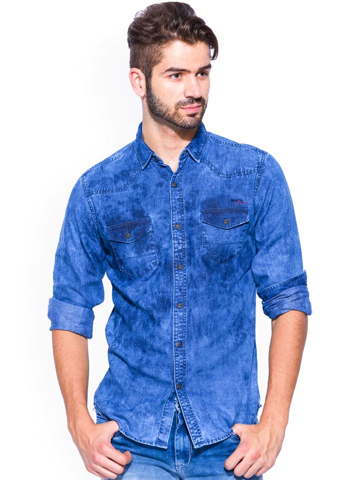 Mufti mens slim fit casual cheap shirts