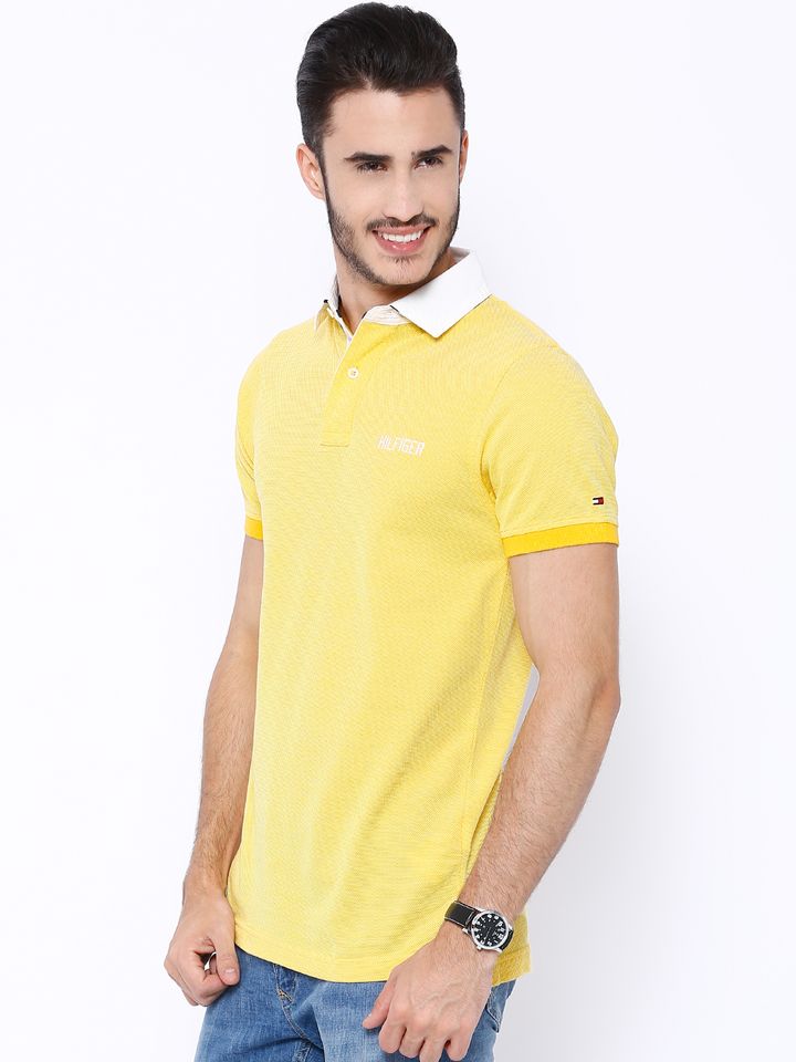 tommy hilfiger yellow polo shirt