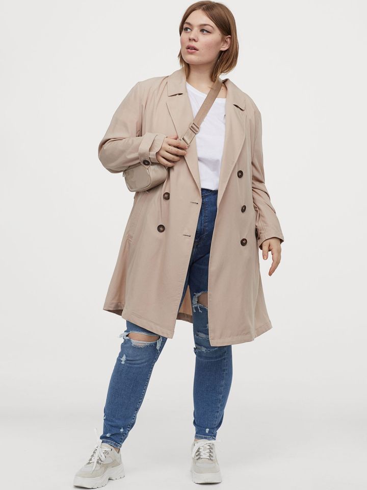 Buy H M Women Beige Lightweight Trench Sustainable Coat Coats