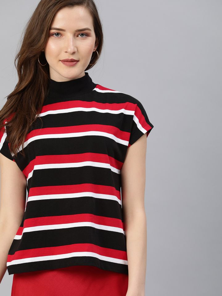 Black and red on sale striped t shirt womens