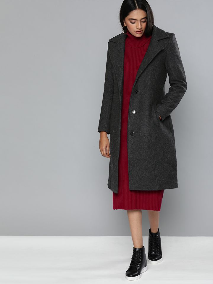 Charcoal trench hotsell coat womens