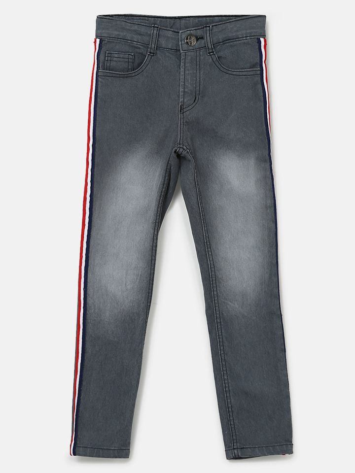 Jeans with silver side stripe store