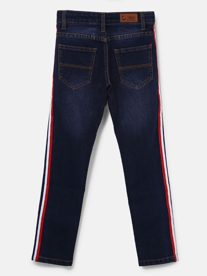 Boys side stripe jeans shop