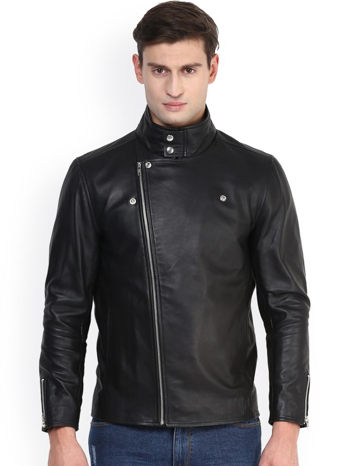 Buy Hypernation Black Leather Jacket Jackets for Men 1190028