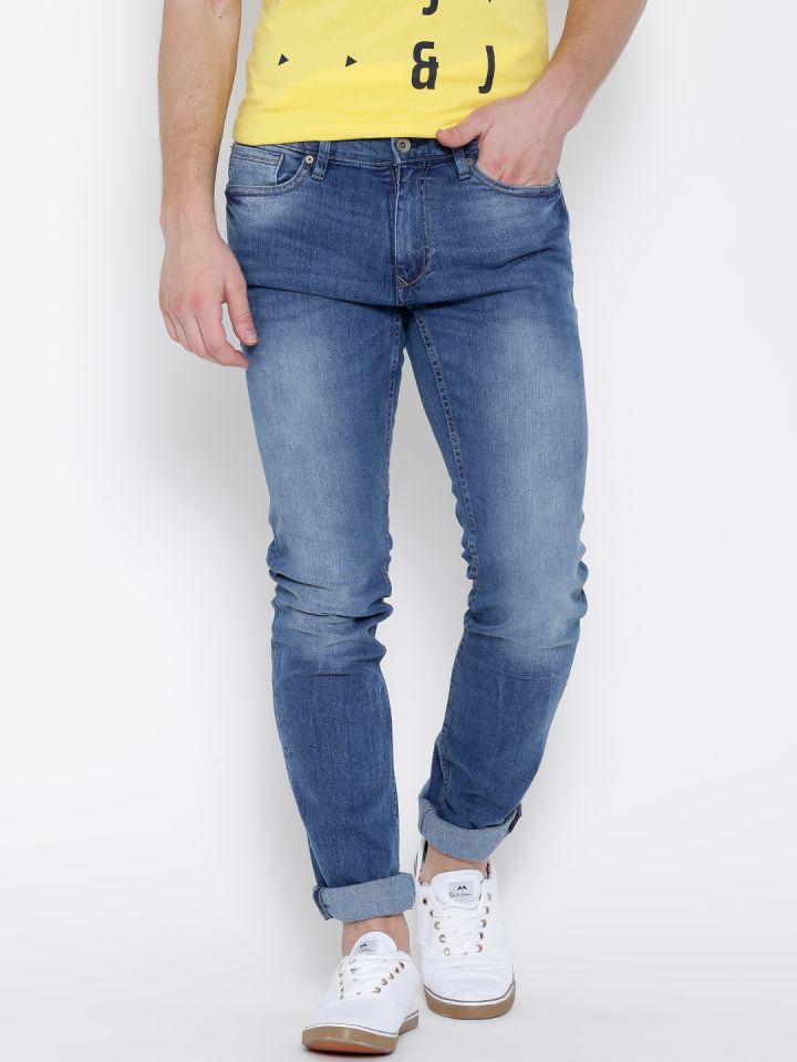 H.E. by Mango Blue Washed Tim Slim Jeans