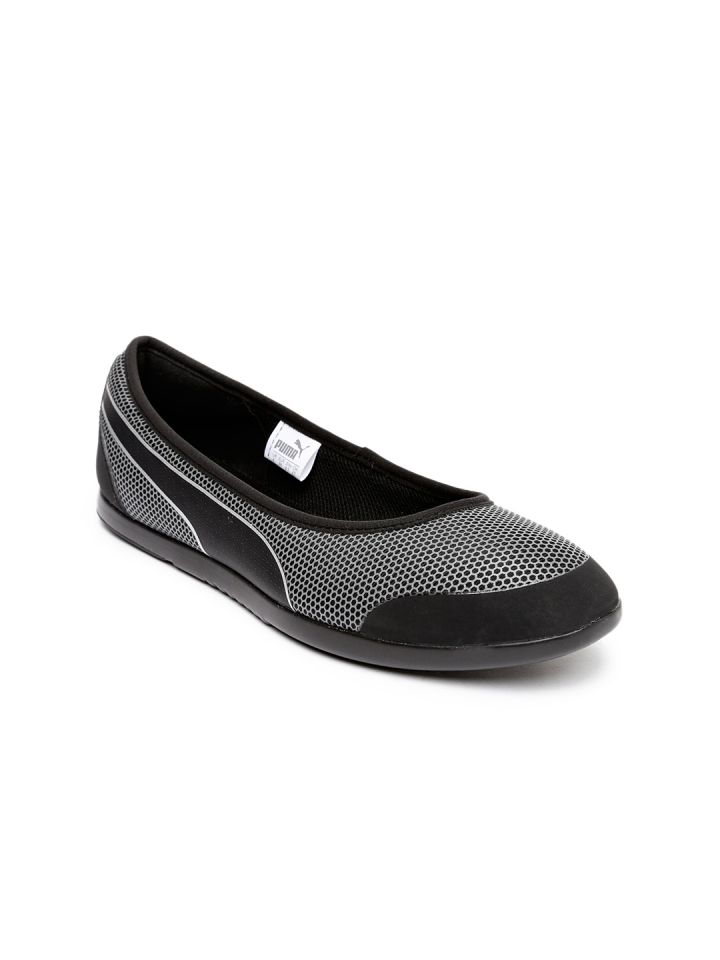 PUMA Women Black Grey Printed Ballerinas