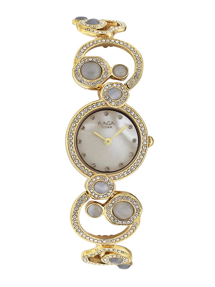 Buy Titan Raga Moonlight Women Pearly White Dial Embellished Watch