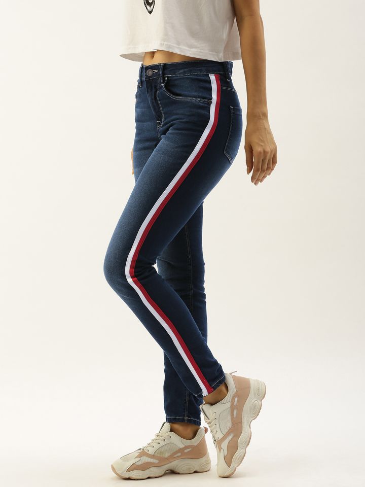 Jeans with side stripe myntra discount