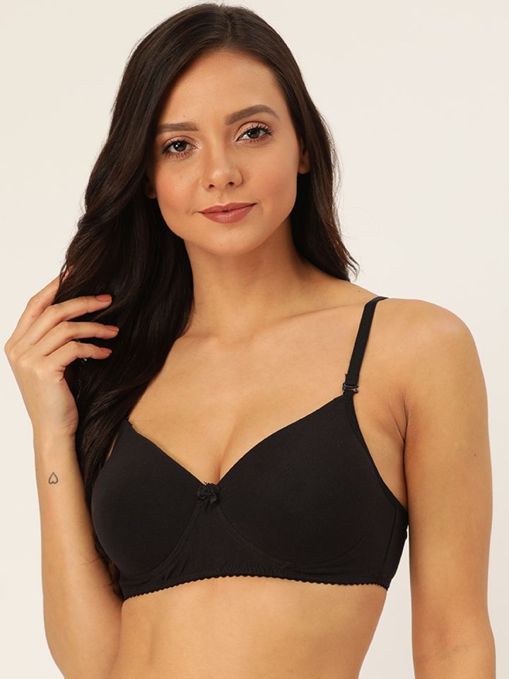 Buy Lady Lyka Black Non Wired Non Padded T-Shirt Bra for Women