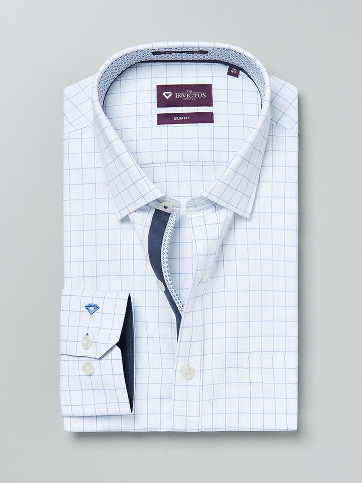 Checked Slim Fit Formal Shirt - Shirts 