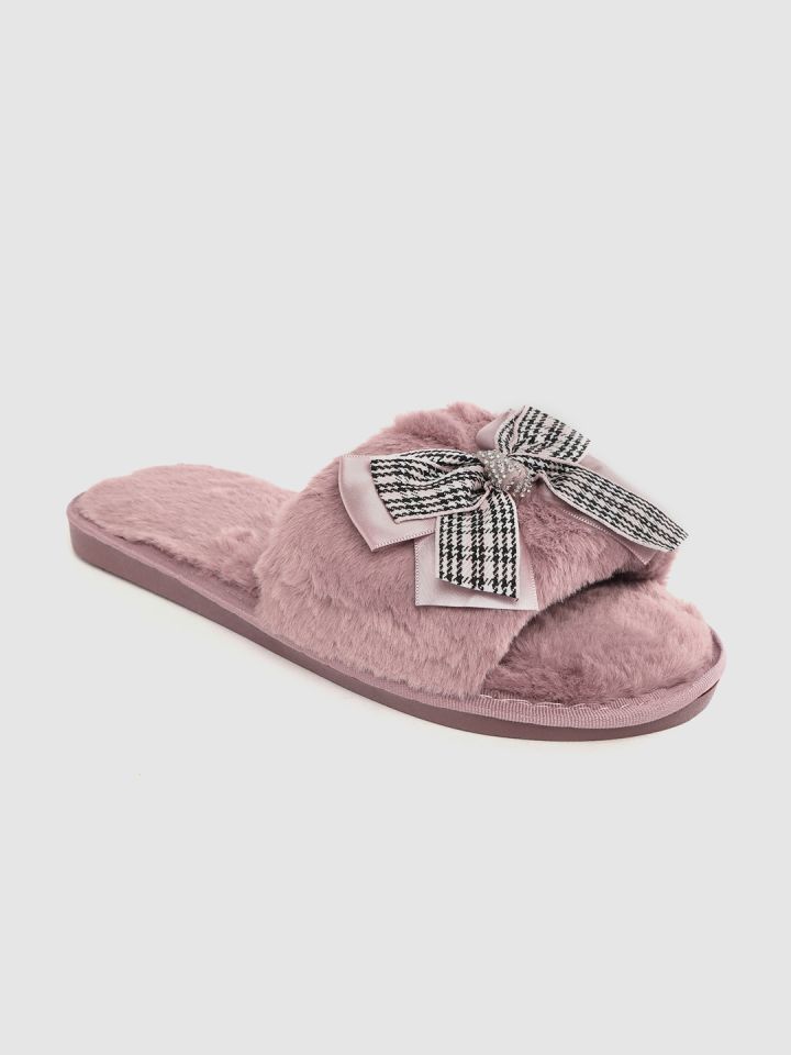 Fur hot sale slippers myntra