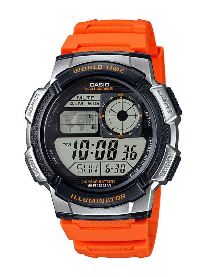 Buy CASIO Youth Series Men Orange Dial Digital Watch AE 1000W