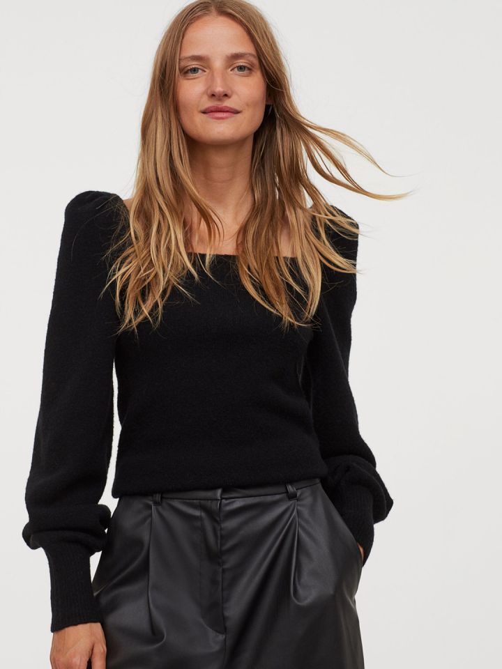 H&m puff on sale sleeve sweater