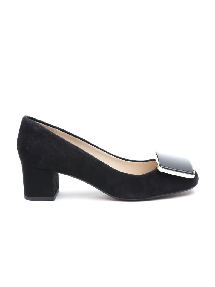 Clarks black suede heels discount