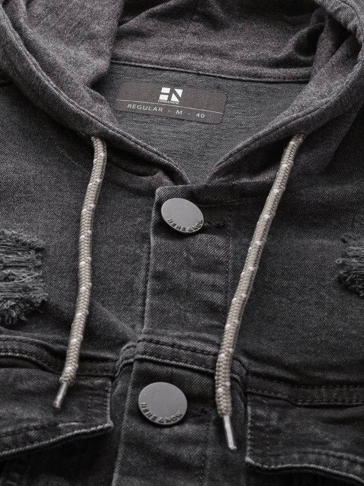 Hooded denim jacket mens hollister top