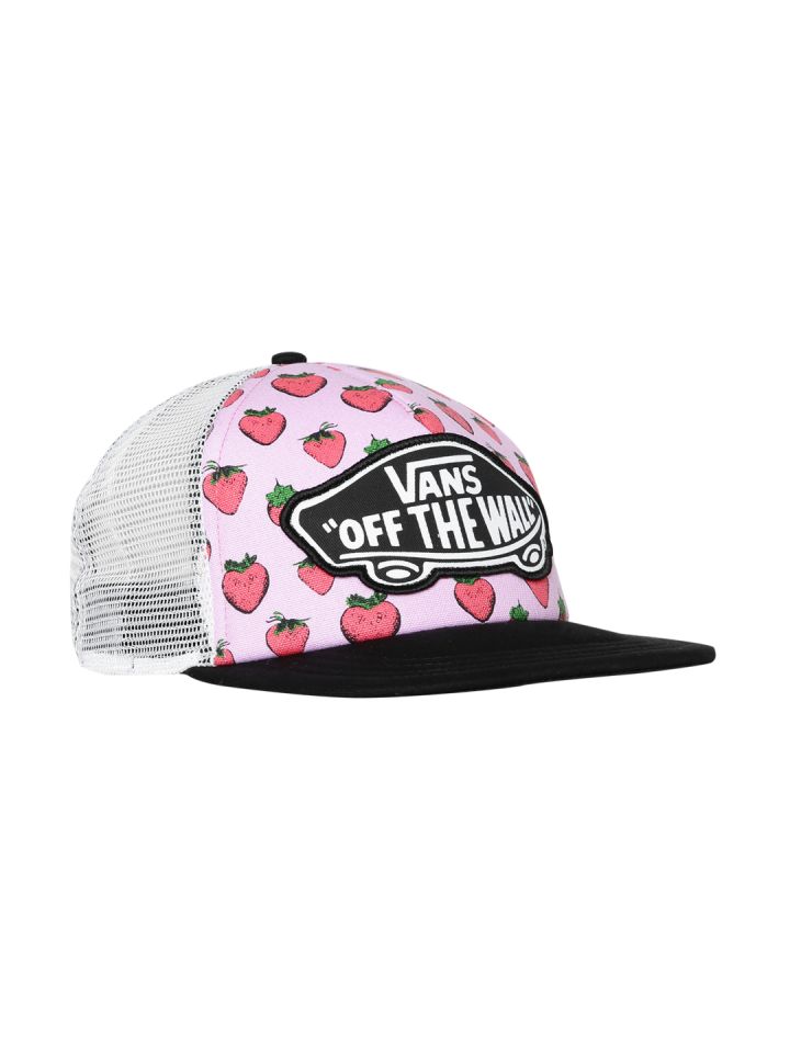 Vans Women Pink Black Printed Cap