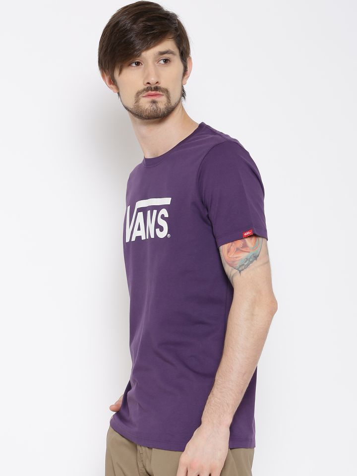 Vans Purple Printed Pure Cotton T shirt