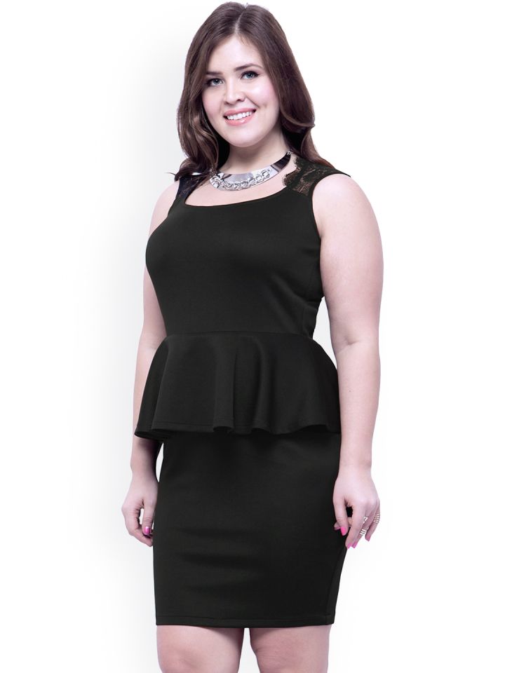 Black peplum dress plus outlet size
