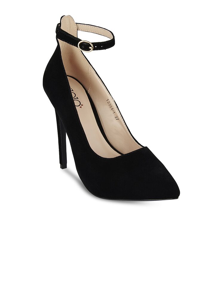 Buy INTOTO Women Black Velvet Heels 