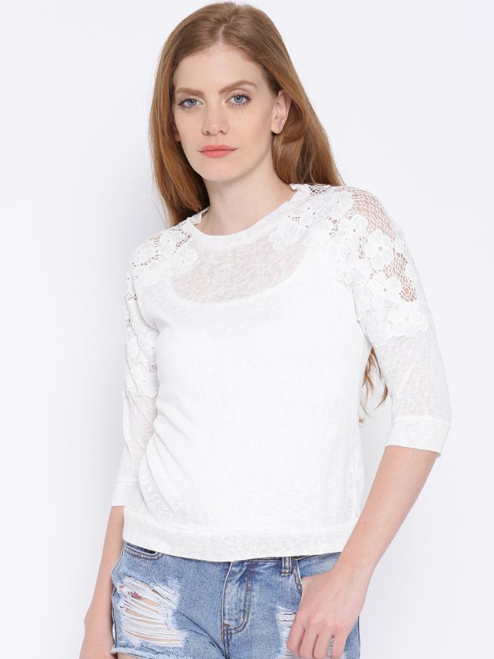 ONLY White Crochet Top